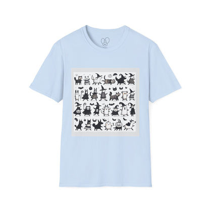 Cute Cartoon Characters Unisex T-Shirt, Graphic Tee, Fun Gift for Kids, Comfortable Apparel, Halloween, Birthday Shirt