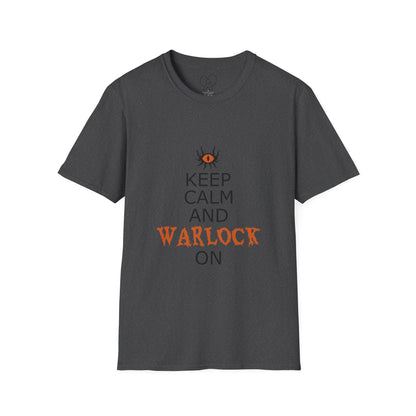 Keep Calm and Warlock On T-Shirt, Halloween Shirt, Gift for Witches, Unisex Tee, Spooky Style, Casual Everyday Wear