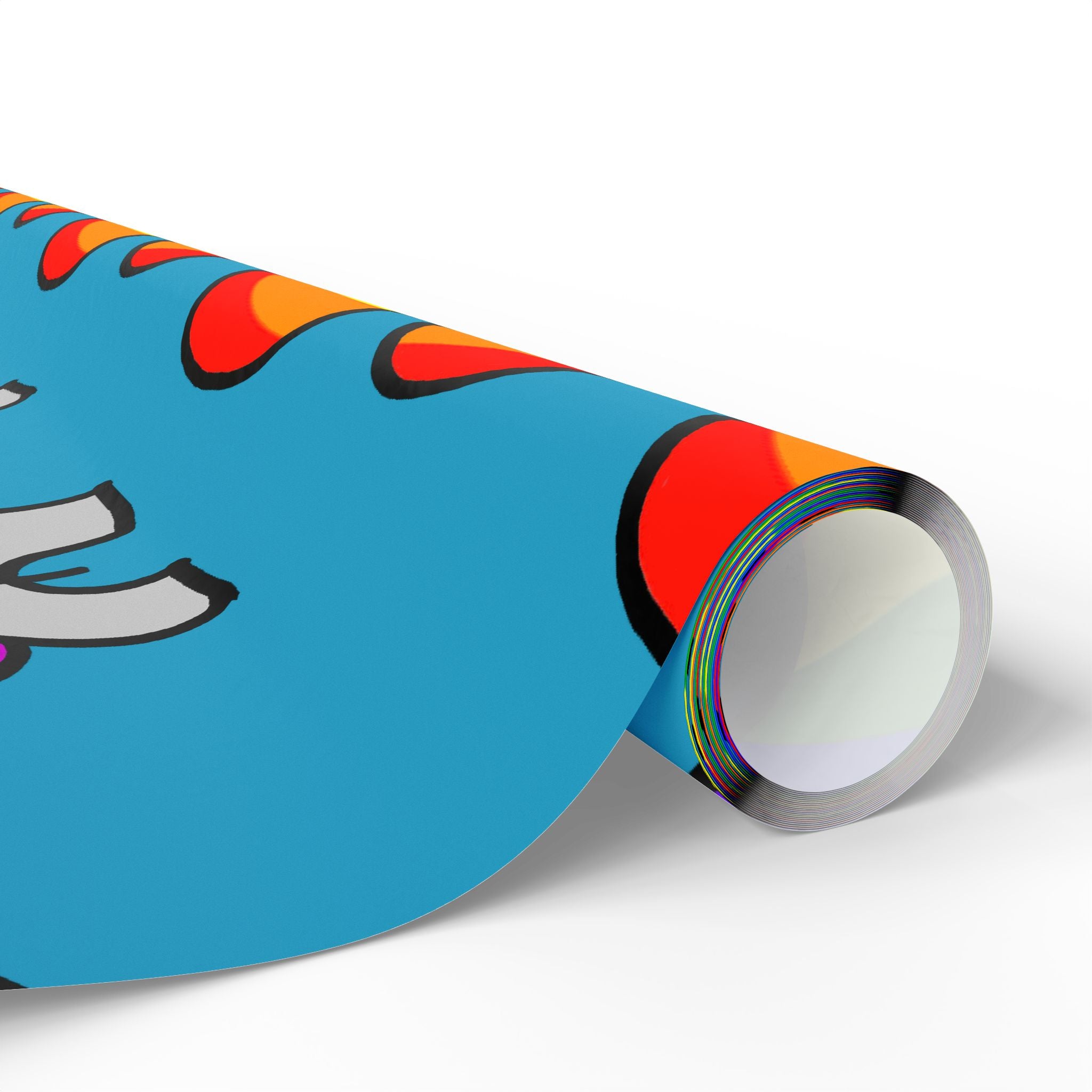 Rainbow Heart Elephant Wrapping Paper