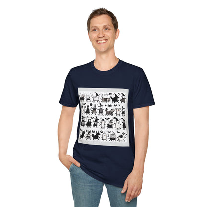 Cute Cartoon Characters Unisex T-Shirt, Graphic Tee, Fun Gift for Kids, Comfortable Apparel, Halloween, Birthday Shirt