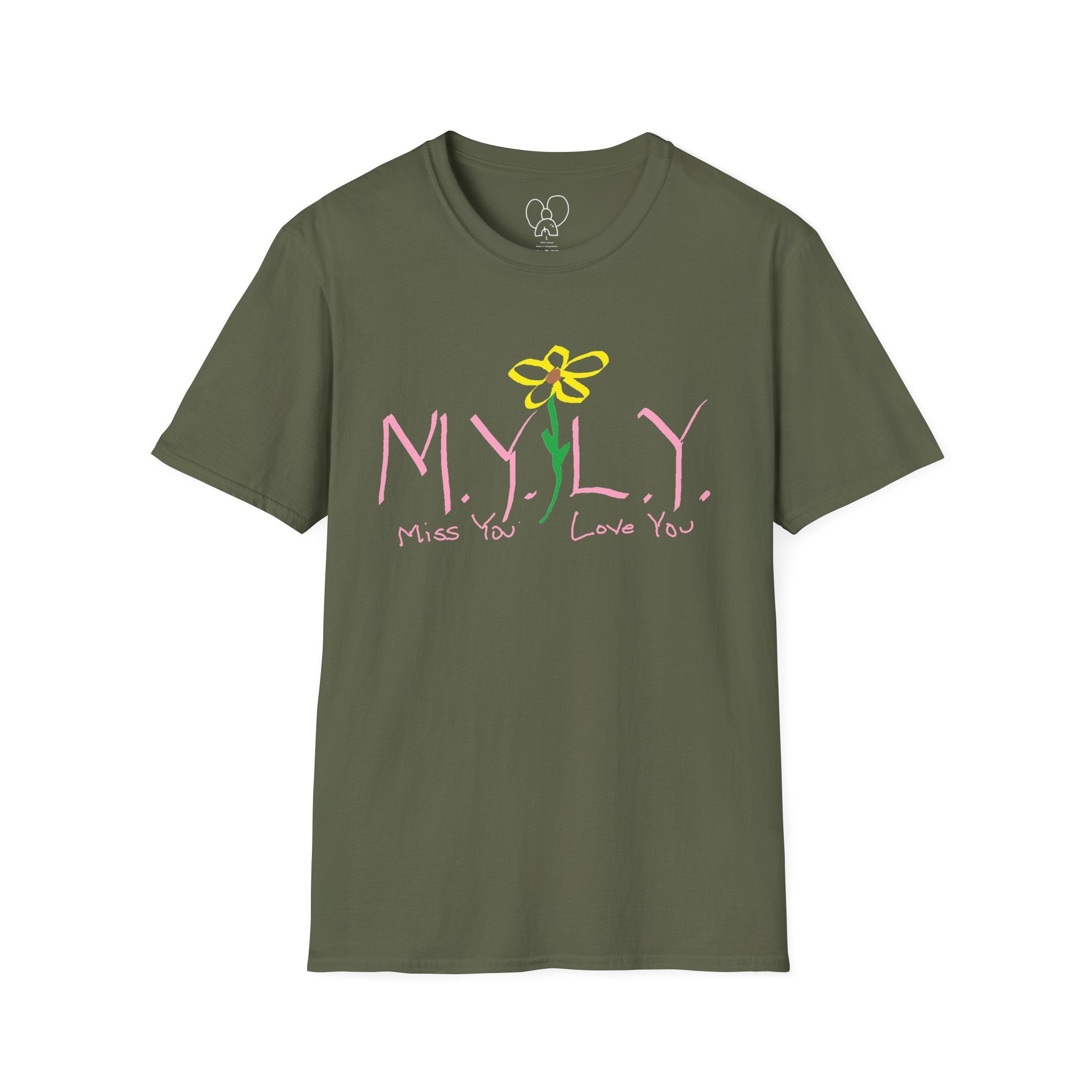 Unisex Softstyle T-Shirt with 'Miss You, Love You' Floral Design - Perfect for Gifts, Casual Wear, Friendship, Love