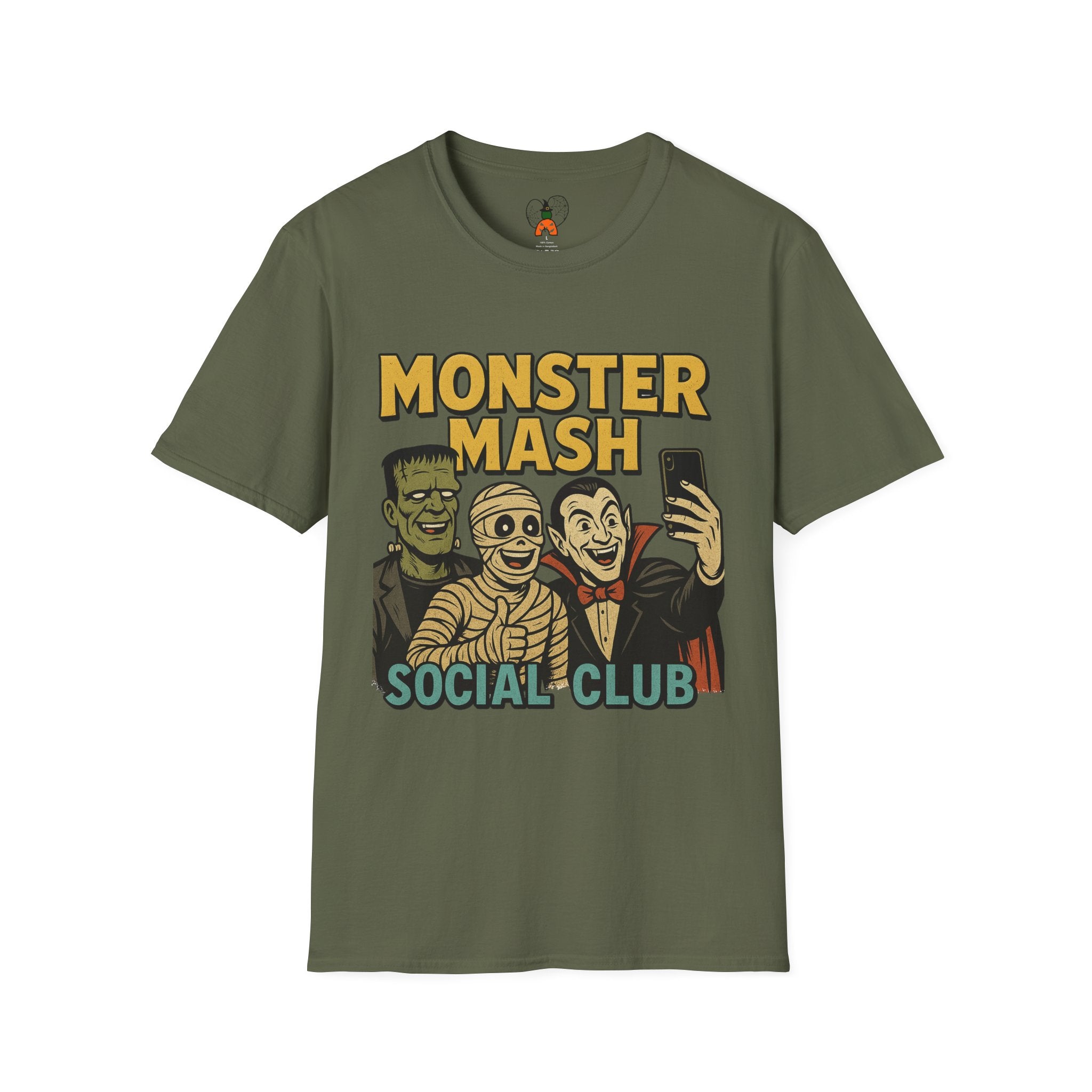 Halloween Monster Mash Social Club T-Shirt, Unisex Softstyle Tee, Spooky Party Shirt, Halloween Costume Tee, Fun Graphic Tee