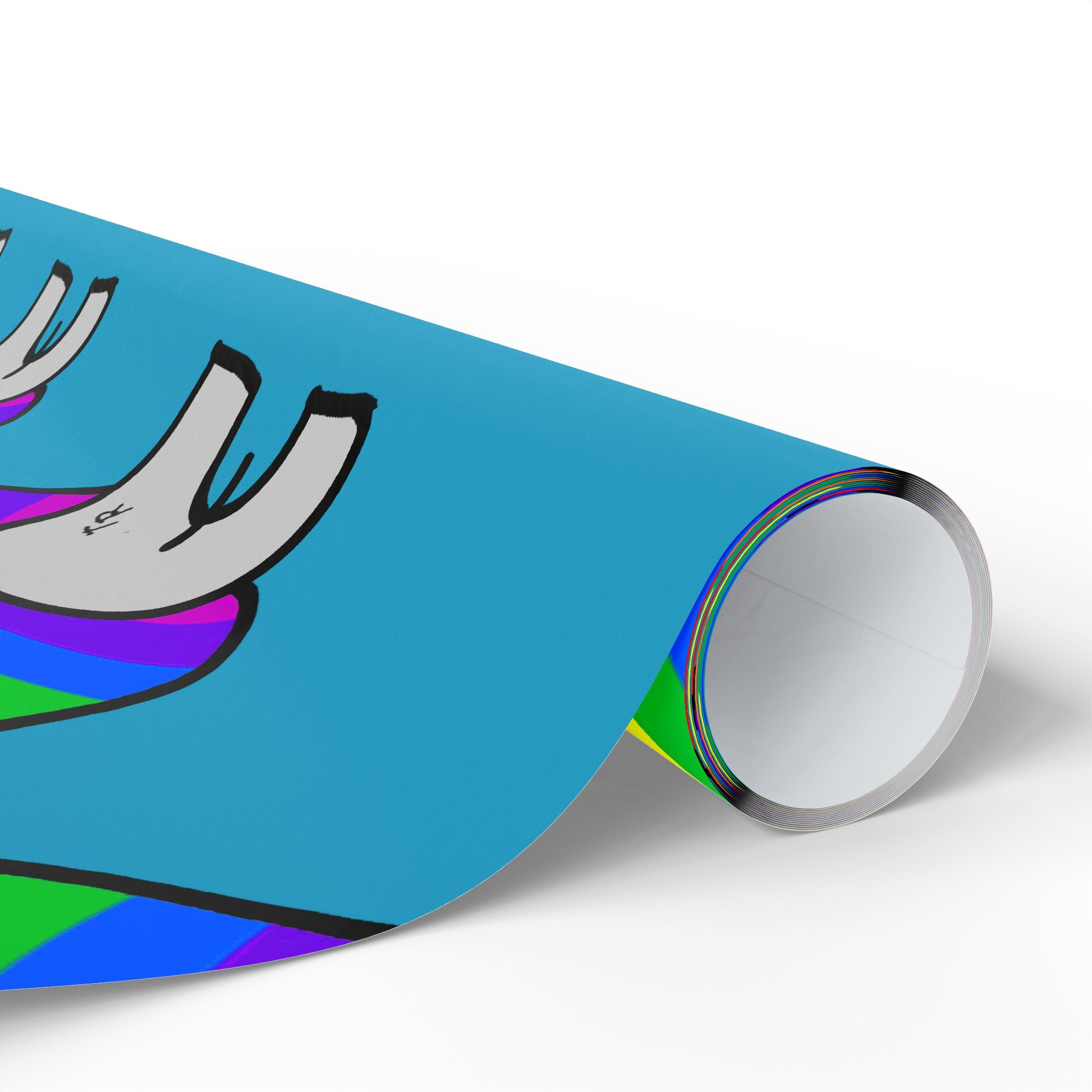 Rainbow Heart Elephant Wrapping Paper