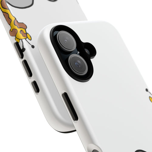 Safari Animal Trio Phone Case — Cute Elephant, Giraffe & Zebra Protective iPhone Cover