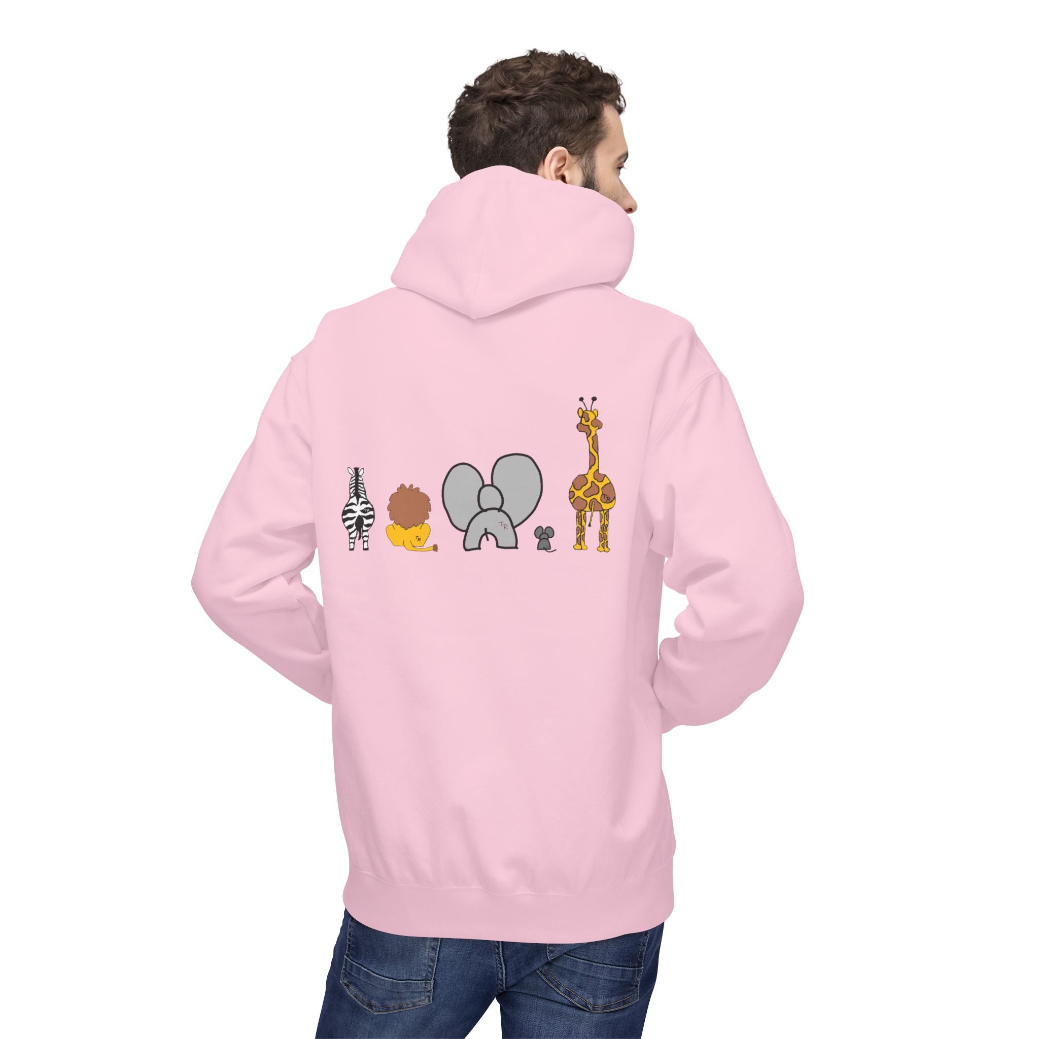 Safari Friends Hoodie — Cute Lion, Zebra, Elephant & Giraffe Graphic Pullover