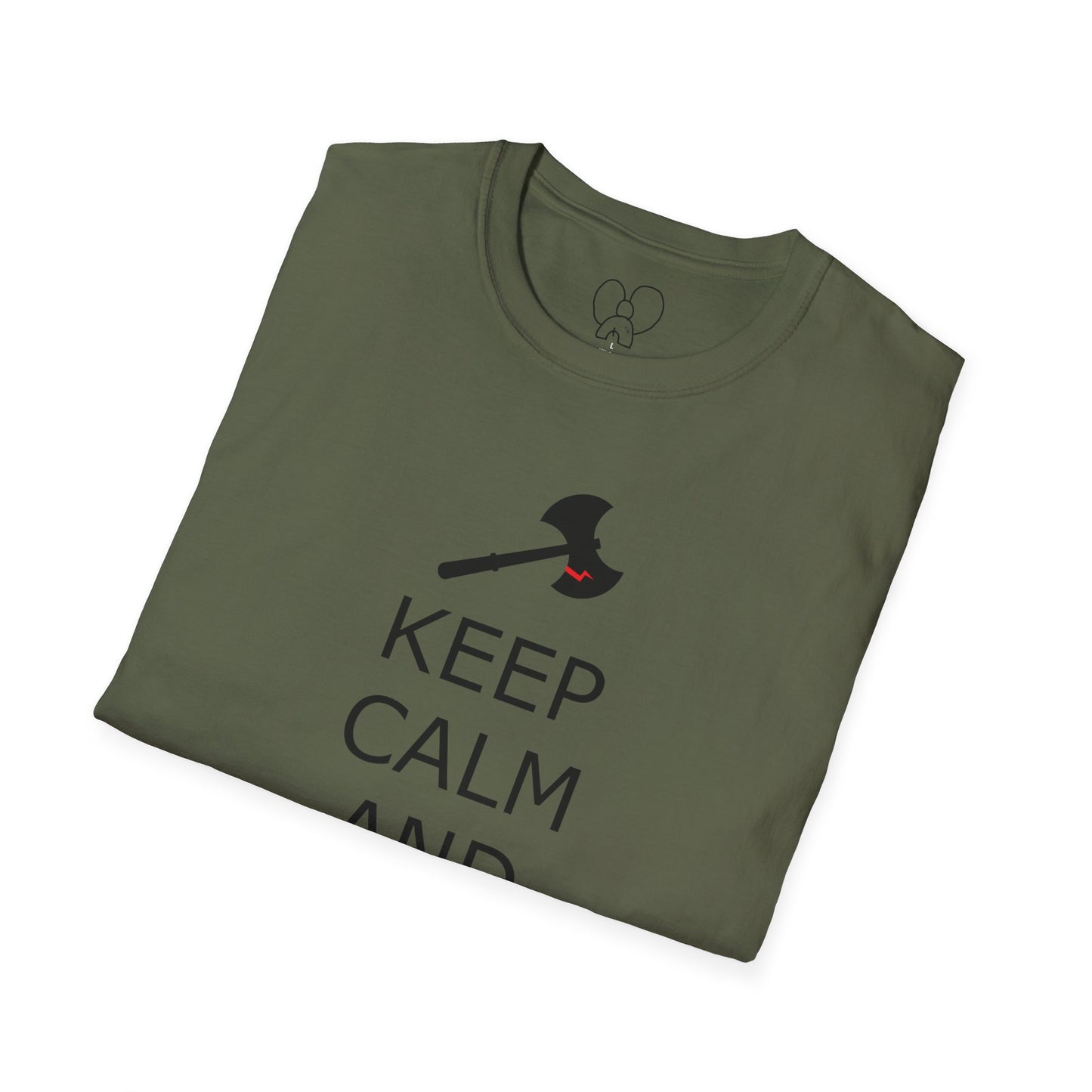 Keep Calm and Barbarian On Unisex Softstyle T-Shirt, Funny Graphic Tee, Gift for Comic Fans, Casual Wear, Great for Parties, Birthday Gift