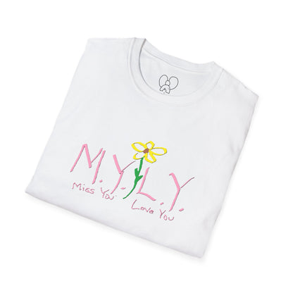 Unisex Softstyle T-Shirt with 'Miss You, Love You' Floral Design - Perfect for Gifts, Casual Wear, Friendship, Love