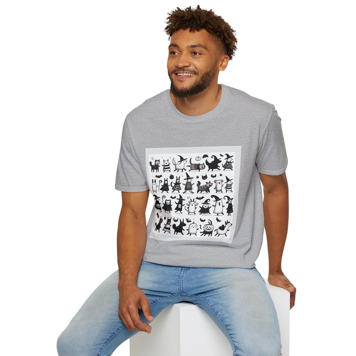 Cute Cartoon Characters Unisex T-Shirt, Graphic Tee, Fun Gift for Kids, Comfortable Apparel, Halloween, Birthday Shirt