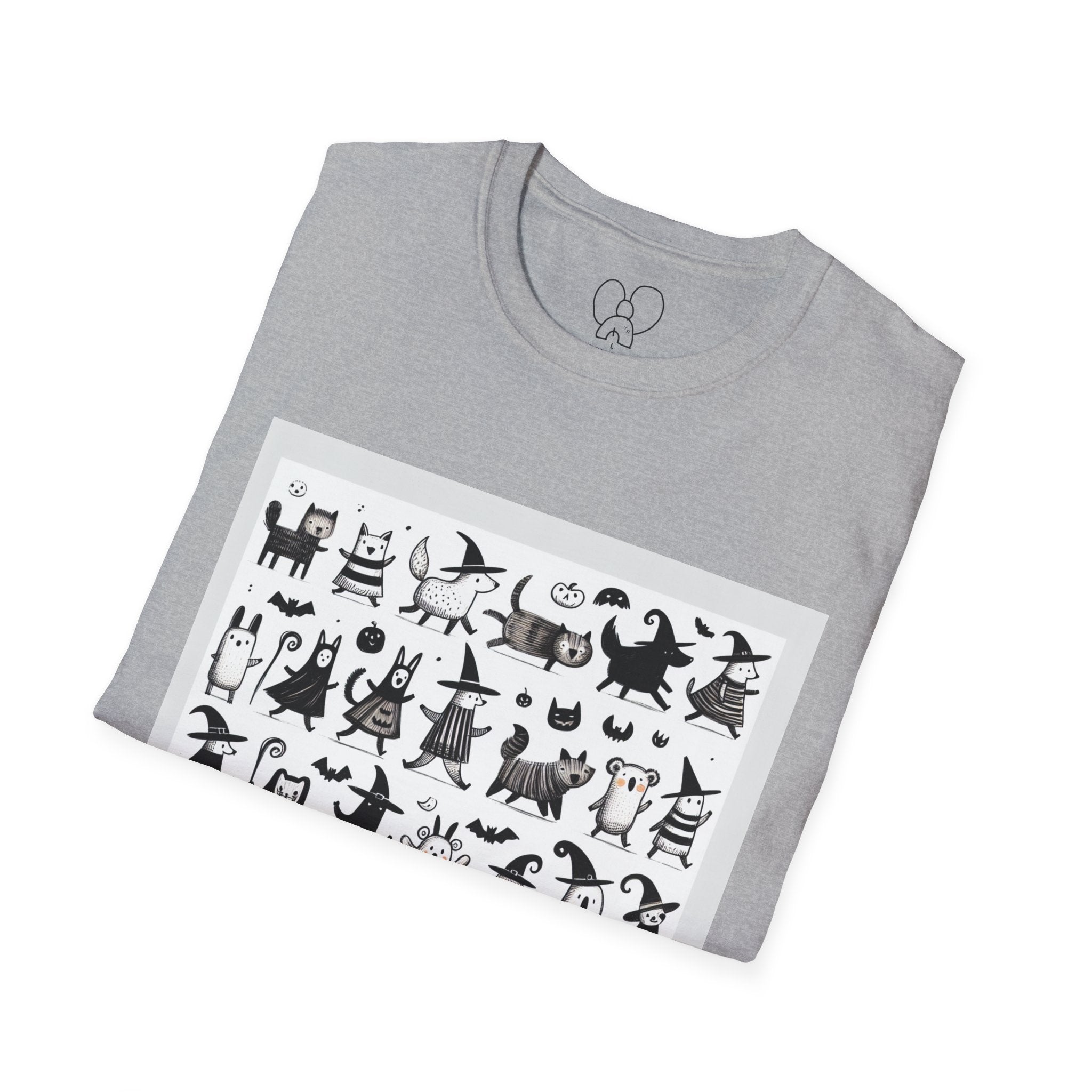 Cute Cartoon Characters Unisex T-Shirt, Graphic Tee, Fun Gift for Kids, Comfortable Apparel, Halloween, Birthday Shirt