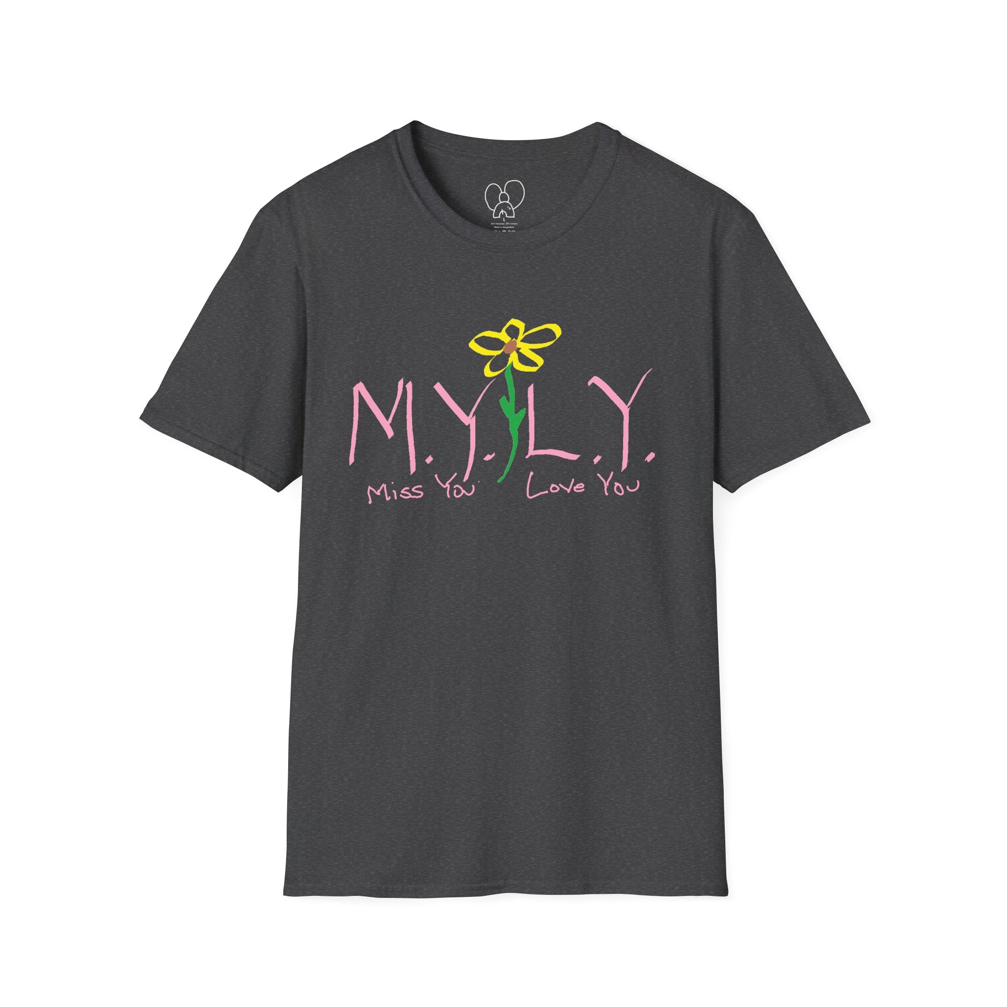 Unisex Softstyle T-Shirt with 'Miss You, Love You' Floral Design - Perfect for Gifts, Casual Wear, Friendship, Love