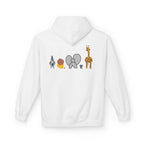Safari Friends Hoodie — Cute Lion, Zebra, Elephant & Giraffe Graphic Pullover
