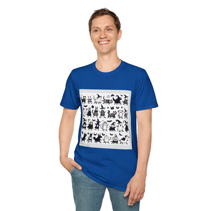 Cute Cartoon Characters Unisex T-Shirt, Graphic Tee, Fun Gift for Kids, Comfortable Apparel, Halloween, Birthday Shirt