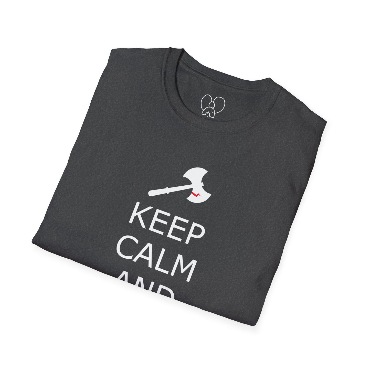 Keep Calm and Barbarian On Unisex Softstyle T-Shirt, Funny Graphic Tee, Gift for Comic Fans, Casual Wear, Great for Parties, Birthday Gift