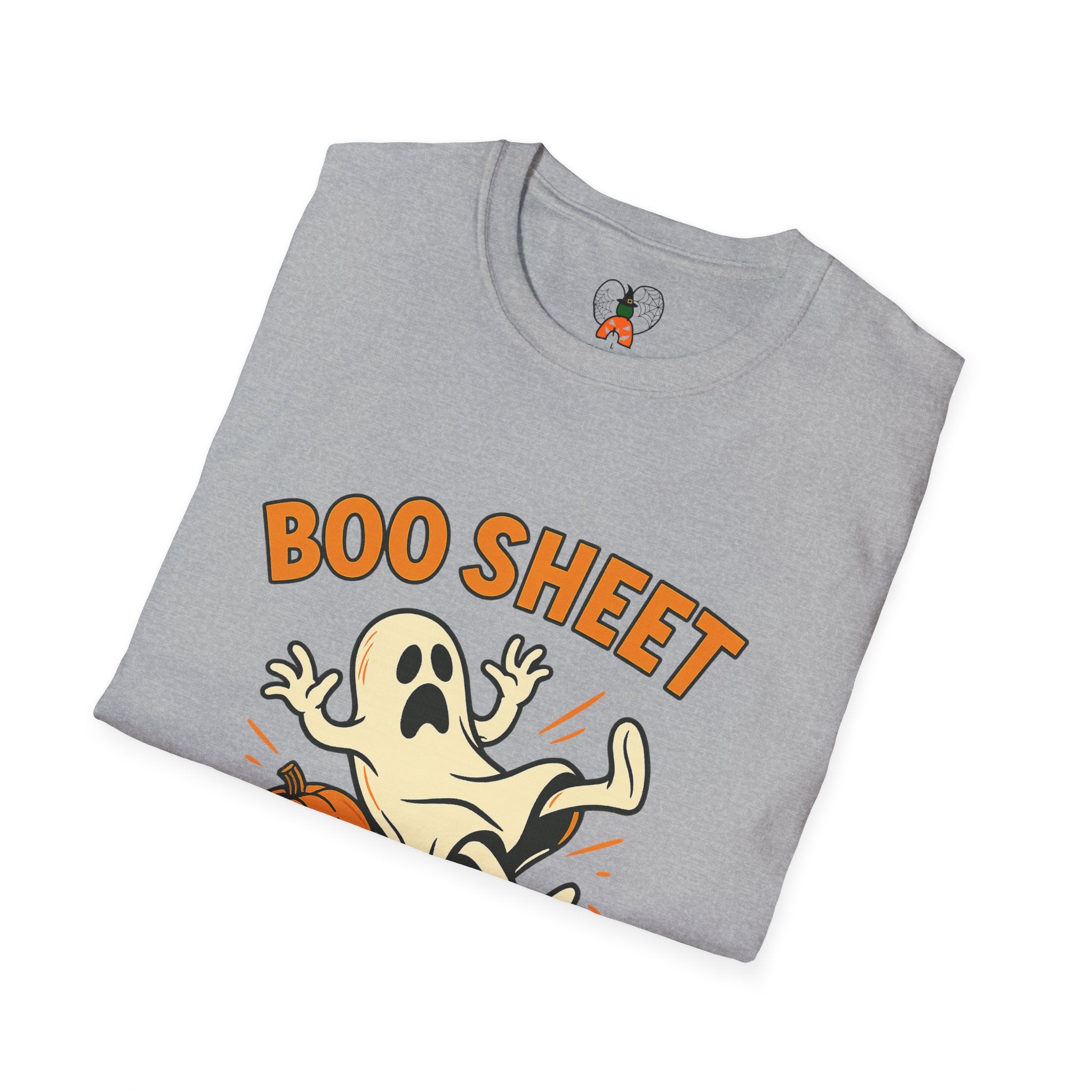 Halloween Boo Sheet T-Shirt, Unisex Softstyle Tee, Funny Halloween Shirt, Fall Festive Apparel, Ghost Themed Gift