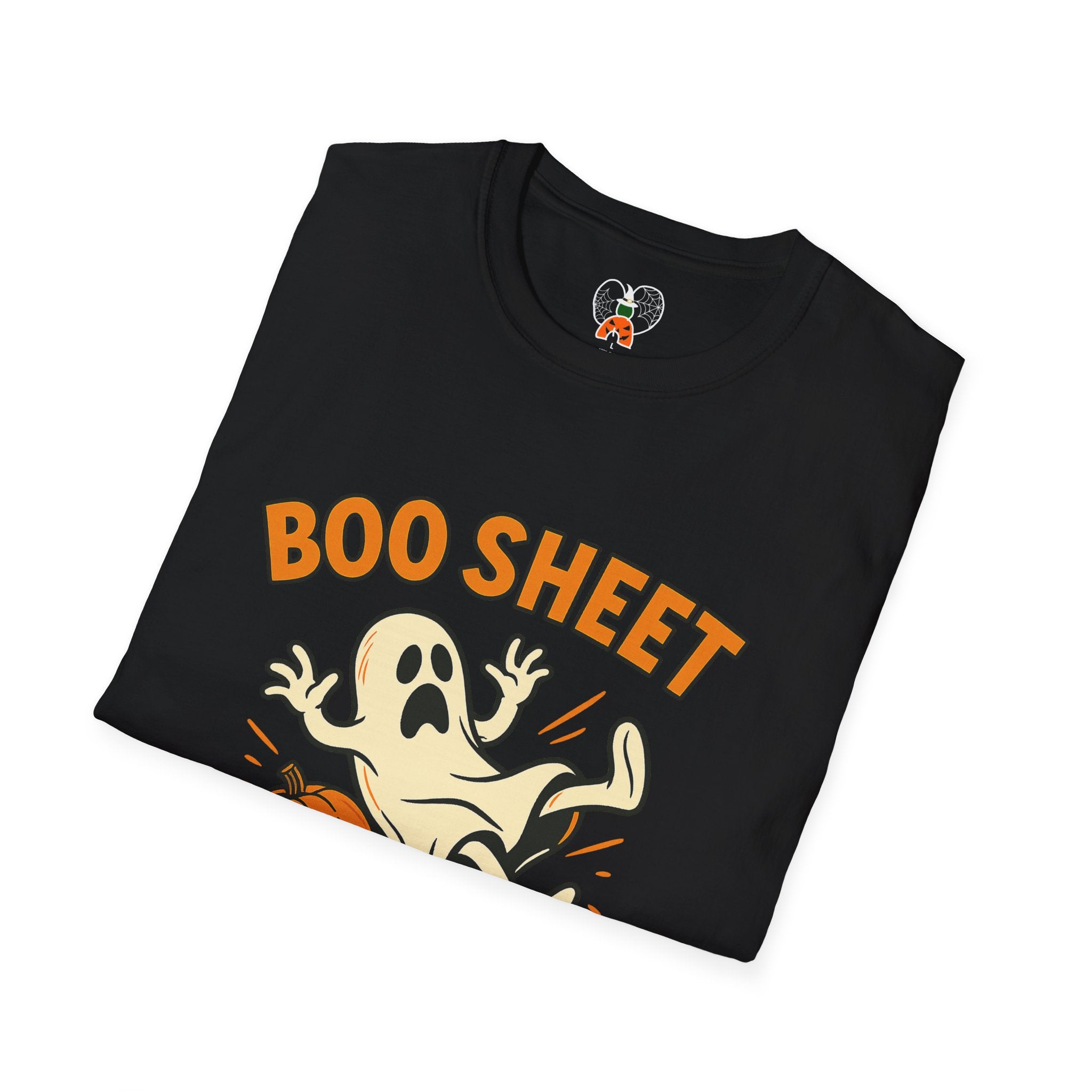 Halloween Boo Sheet T-Shirt, Unisex Softstyle Tee, Funny Halloween Shirt, Fall Festive Apparel, Ghost Themed Gift