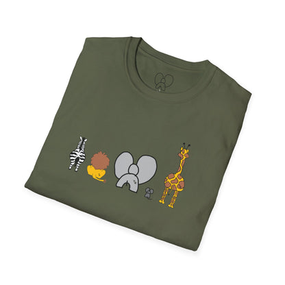 Animal Band Graphic T-Shirt, Cute Zoo Animal Tee, Unisex T-Shirt, Birthday Gift, Fun, Family, Party Outfit, Adventure Shirt