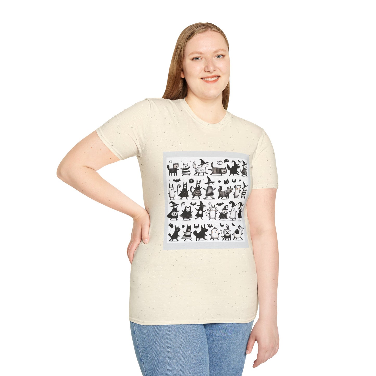 Cute Cartoon Characters Unisex T-Shirt, Graphic Tee, Fun Gift for Kids, Comfortable Apparel, Halloween, Birthday Shirt
