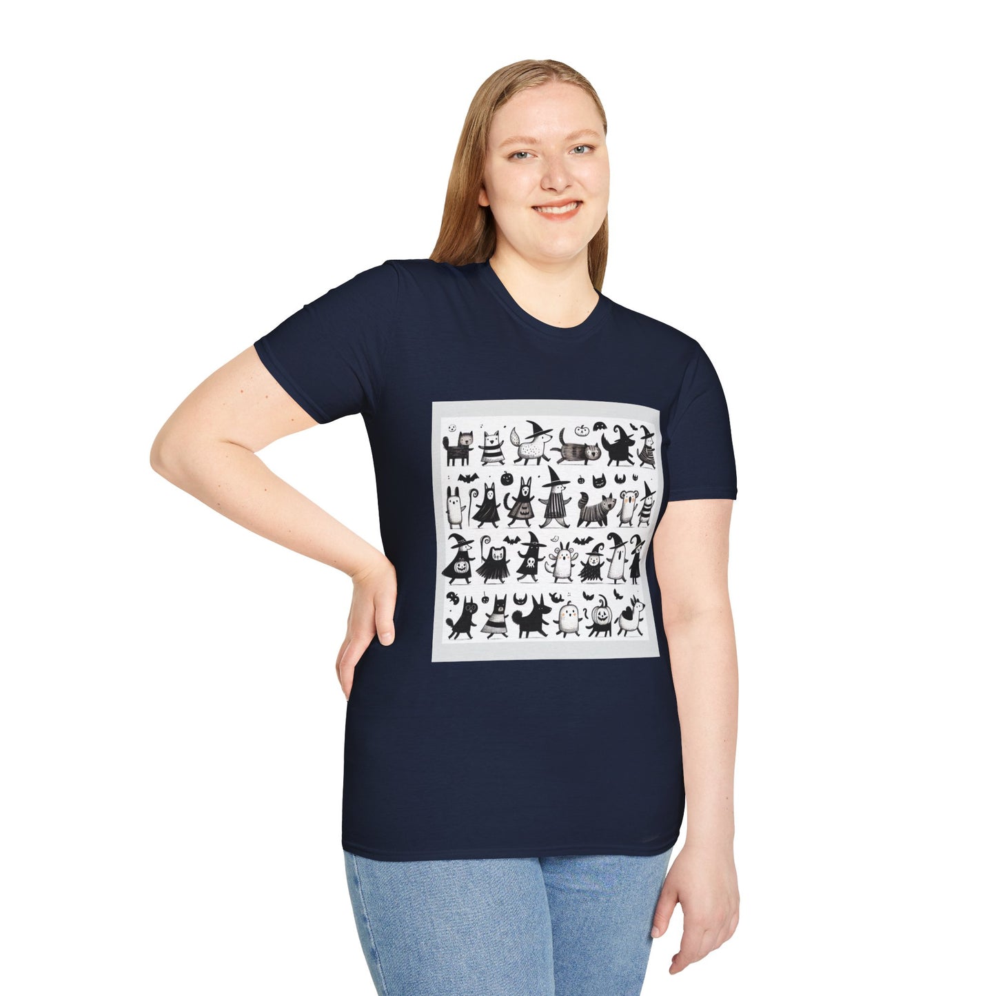Cute Cartoon Characters Unisex T-Shirt, Graphic Tee, Fun Gift for Kids, Comfortable Apparel, Halloween, Birthday Shirt