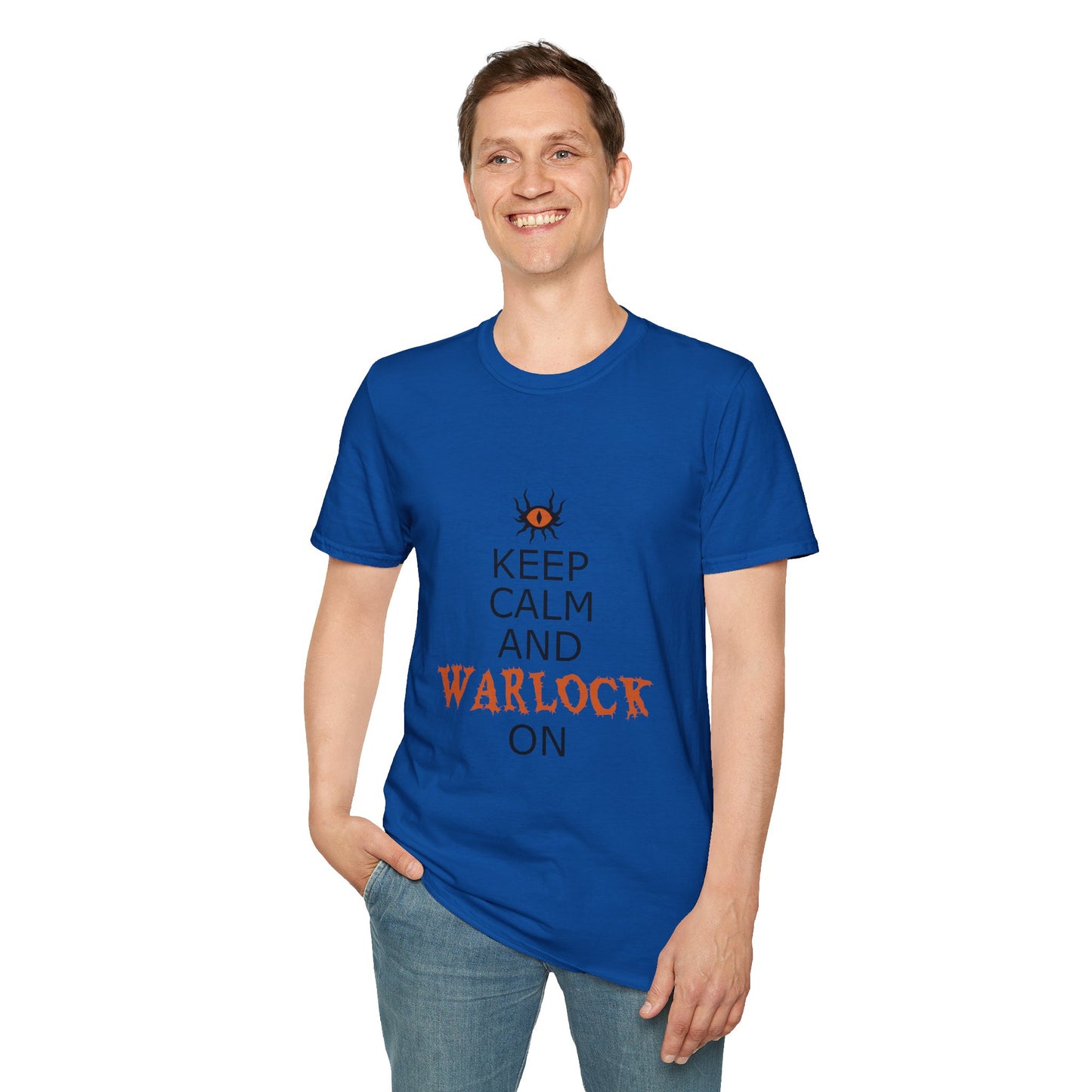 Keep Calm and Warlock On T-Shirt, Halloween Shirt, Gift for Witches, Unisex Tee, Spooky Style, Casual Everyday Wear