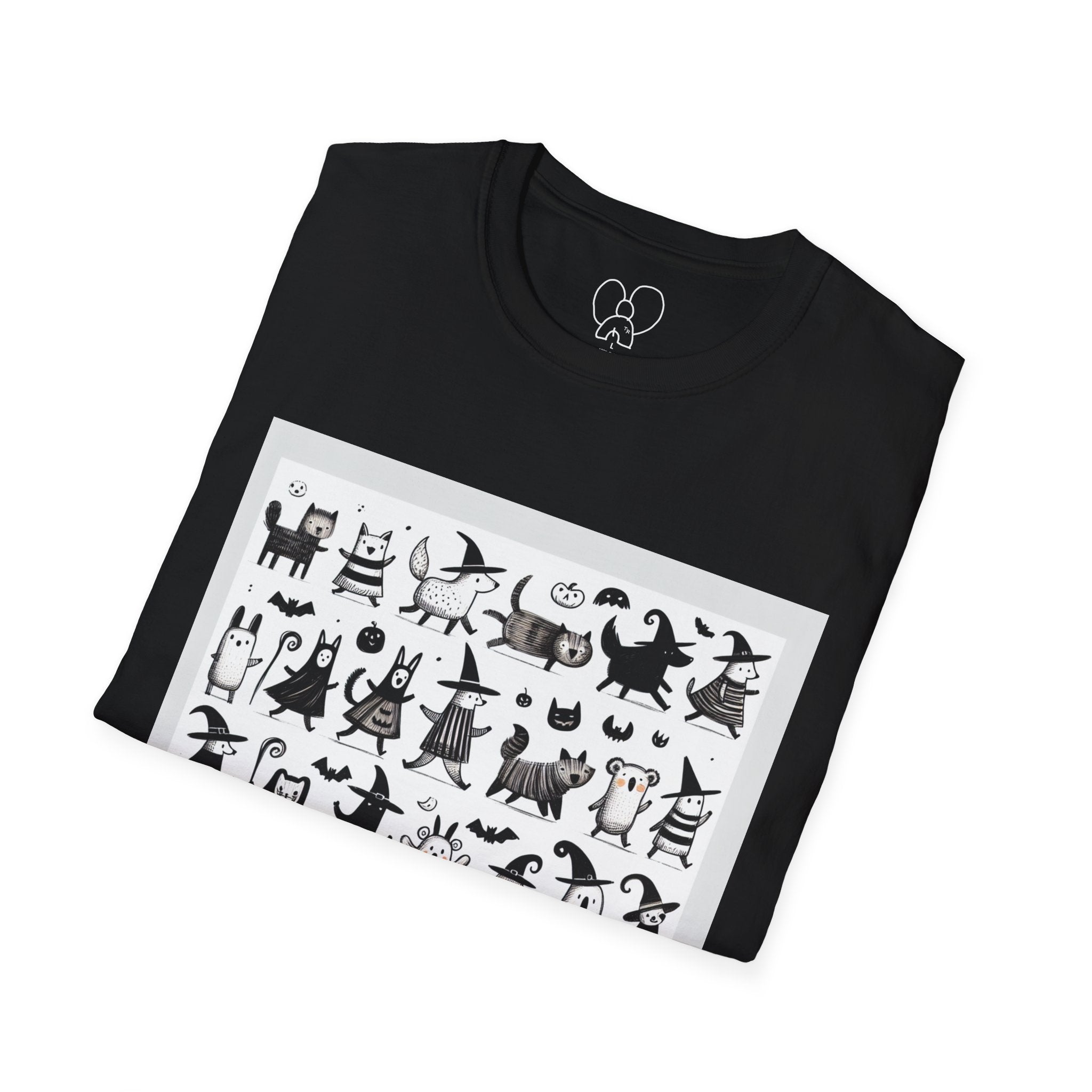 Cute Cartoon Characters Unisex T-Shirt, Graphic Tee, Fun Gift for Kids, Comfortable Apparel, Halloween, Birthday Shirt