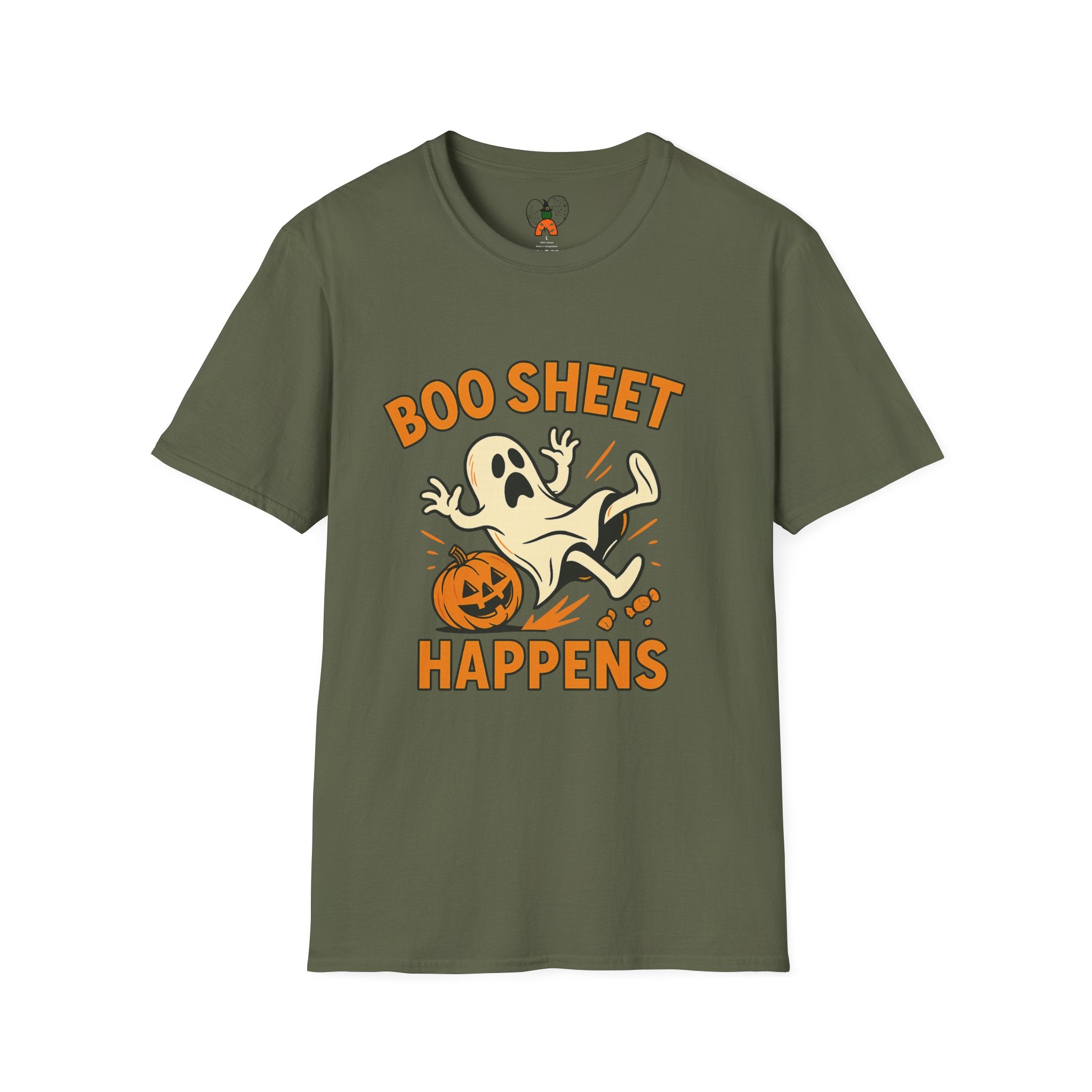 Halloween Boo Sheet T-Shirt, Unisex Softstyle Tee, Funny Halloween Shirt, Fall Festive Apparel, Ghost Themed Gift