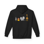 Safari Friends Hoodie — Cute Lion, Zebra, Elephant & Giraffe Graphic Pullover