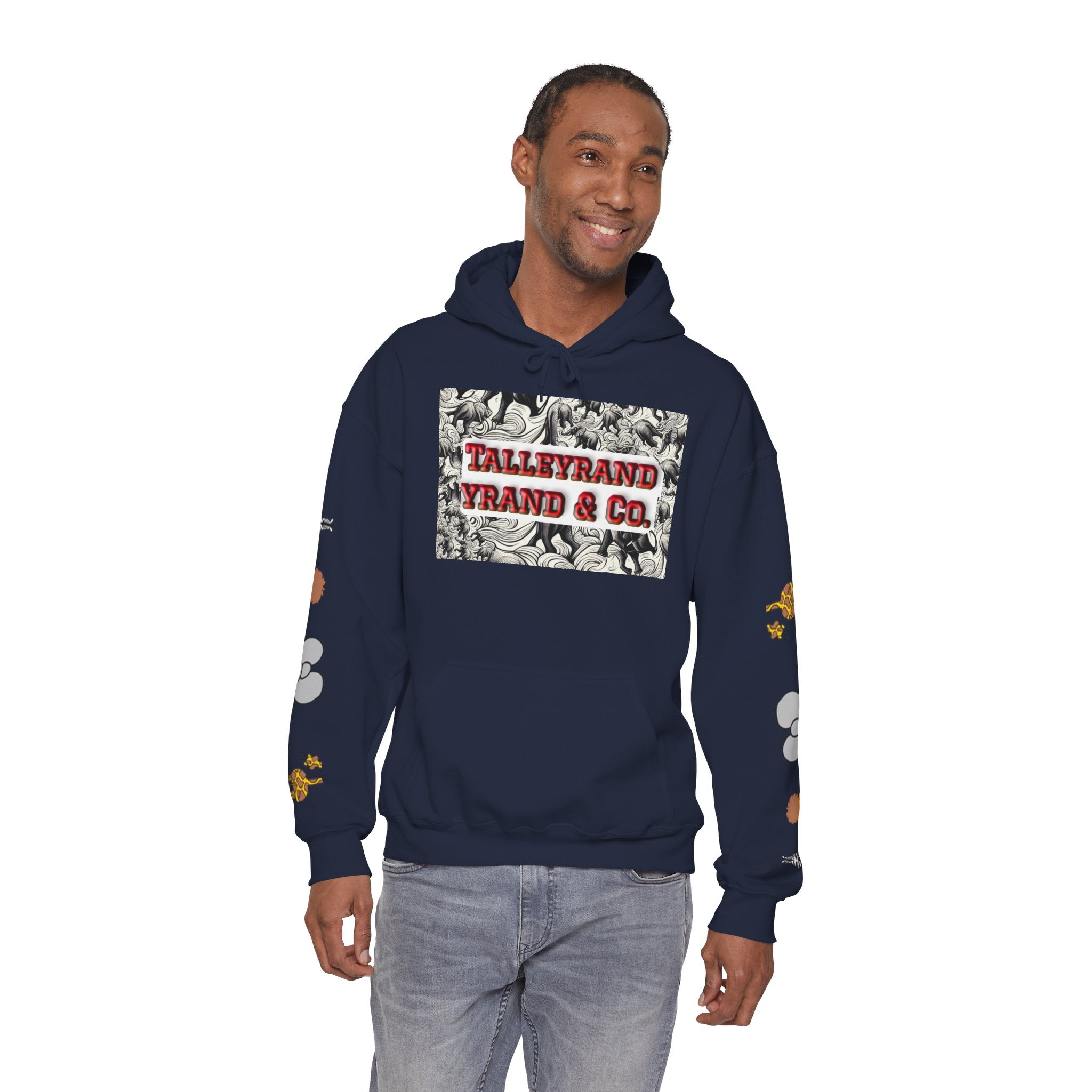 Talleyrand Band Hooded Sweatshirt Text Front/ picture back and picture sleeves