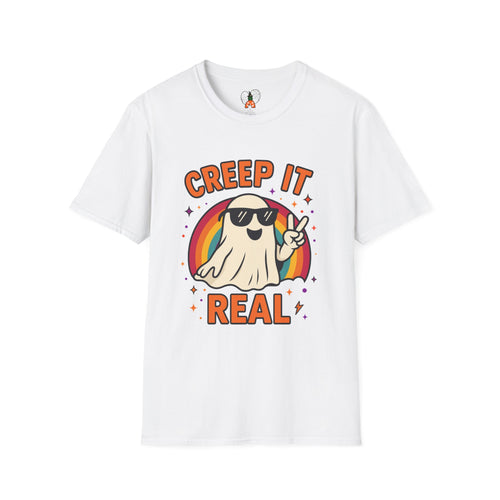 Creep It Real Ghost T-Shirt, Funny Ghost Tee, Unisex Halloween Shirt, Casual Everyday Wear, Gift for Halloween Lovers