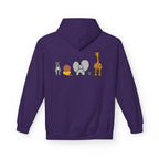 Safari Friends Hoodie — Cute Lion, Zebra, Elephant & Giraffe Graphic Pullover