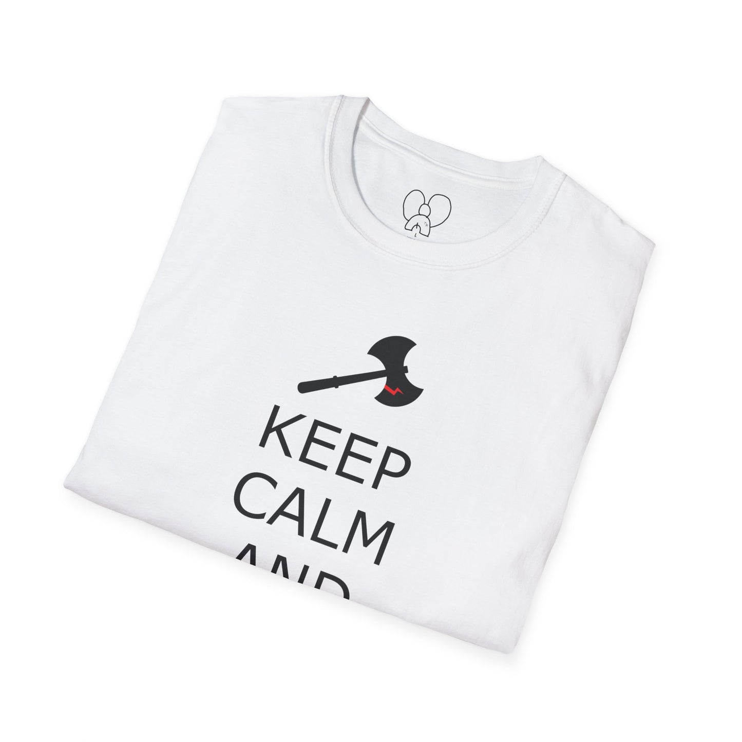 Keep Calm and Barbarian On Unisex Softstyle T-Shirt, Funny Graphic Tee, Gift for Comic Fans, Casual Wear, Great for Parties, Birthday Gift
