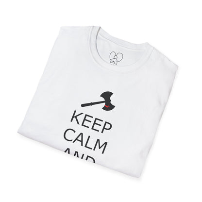 Keep Calm and Barbarian On Unisex Softstyle T-Shirt, Funny Graphic Tee, Gift for Comic Fans, Casual Wear, Great for Parties, Birthday Gift