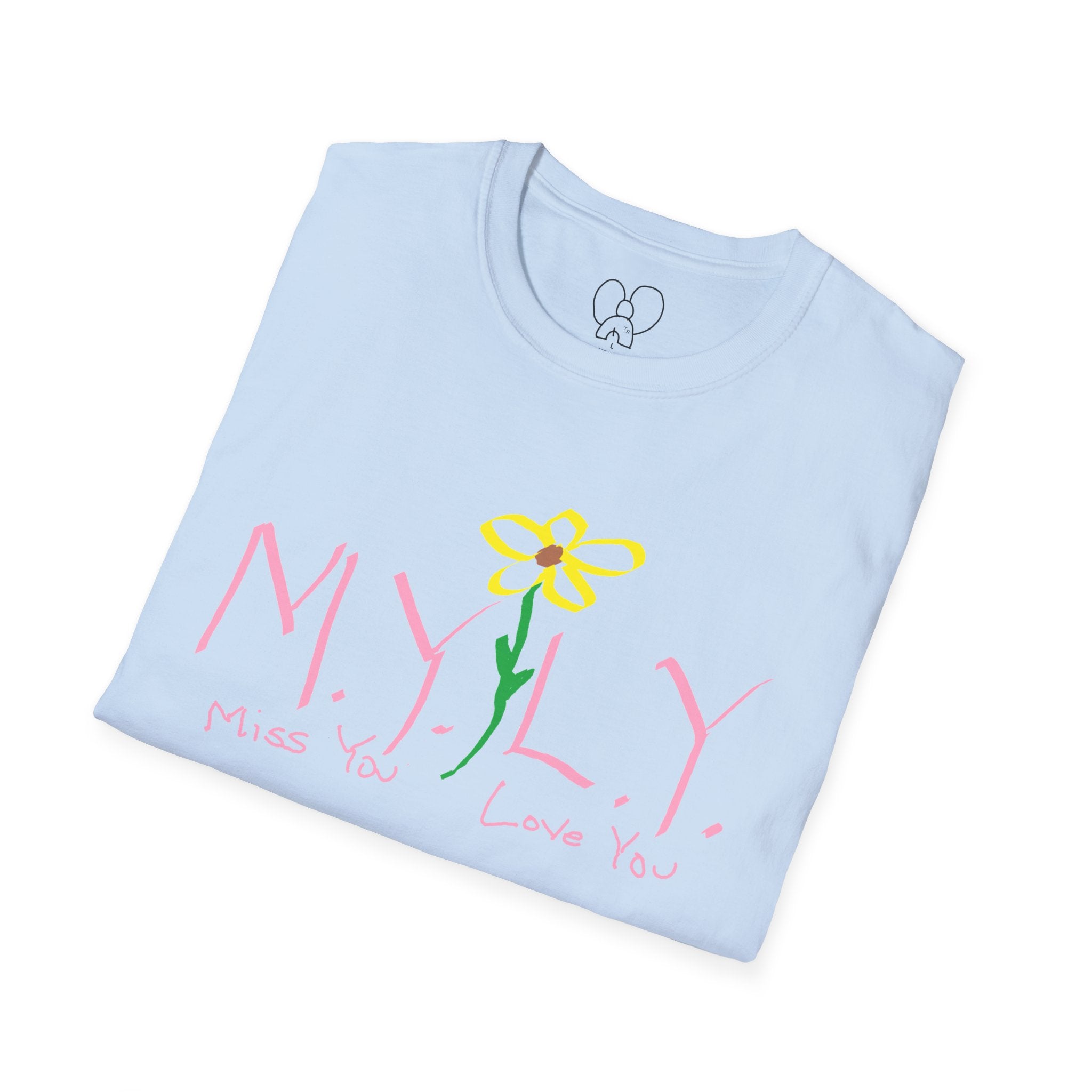 Unisex Softstyle T-Shirt with 'Miss You, Love You' Floral Design - Perfect for Gifts, Casual Wear, Friendship, Love