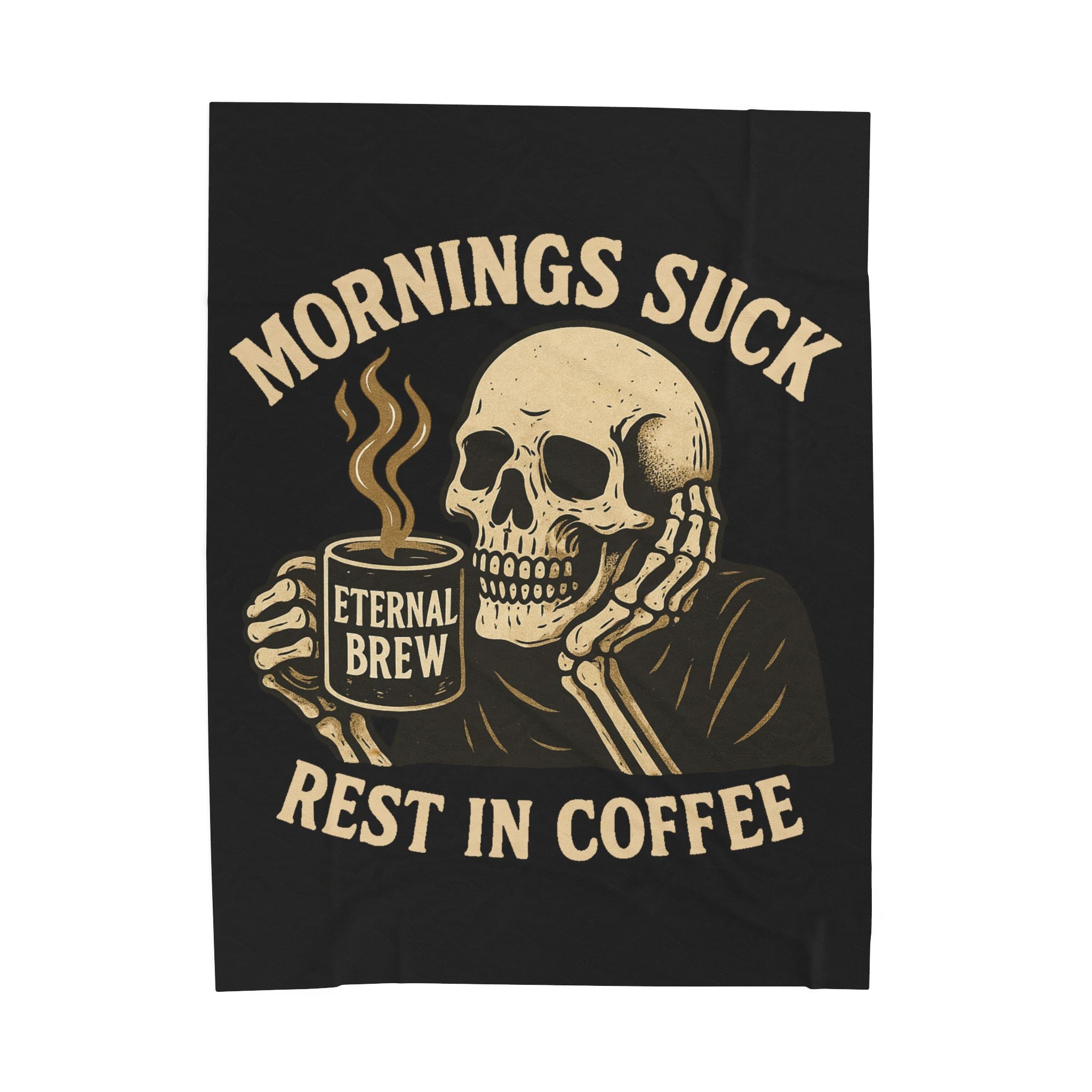 Velveteen Plush Blanket, Cozy Gift for Coffee Lovers, Home Decor, Funny Throw Blanket, Ideal for Mornings