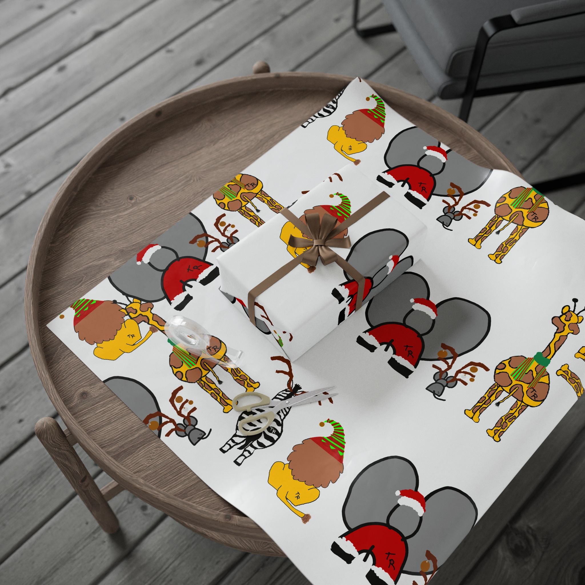 Talleyrand Band - Exclusive Holiday Wrapping Paper! With the Talleyrand Elephant, Giraffe, Zebra, Lion and Mouse