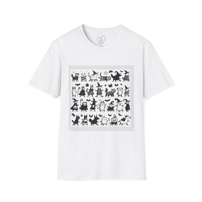 Cute Cartoon Characters Unisex T-Shirt, Graphic Tee, Fun Gift for Kids, Comfortable Apparel, Halloween, Birthday Shirt