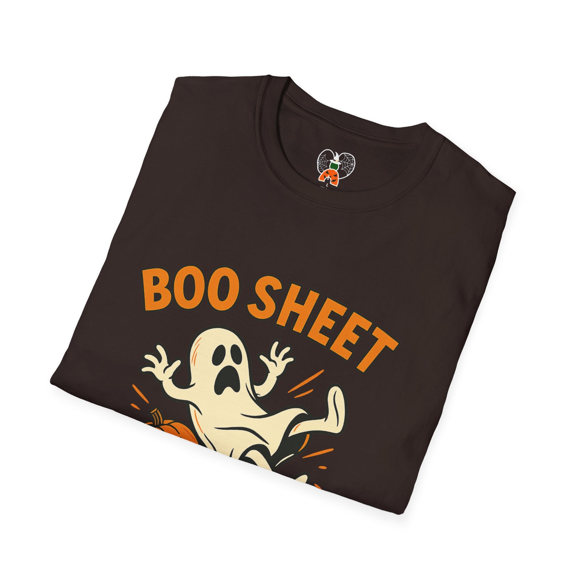 Halloween Boo Sheet T-Shirt, Unisex Softstyle Tee, Funny Halloween Shirt, Fall Festive Apparel, Ghost Themed Gift