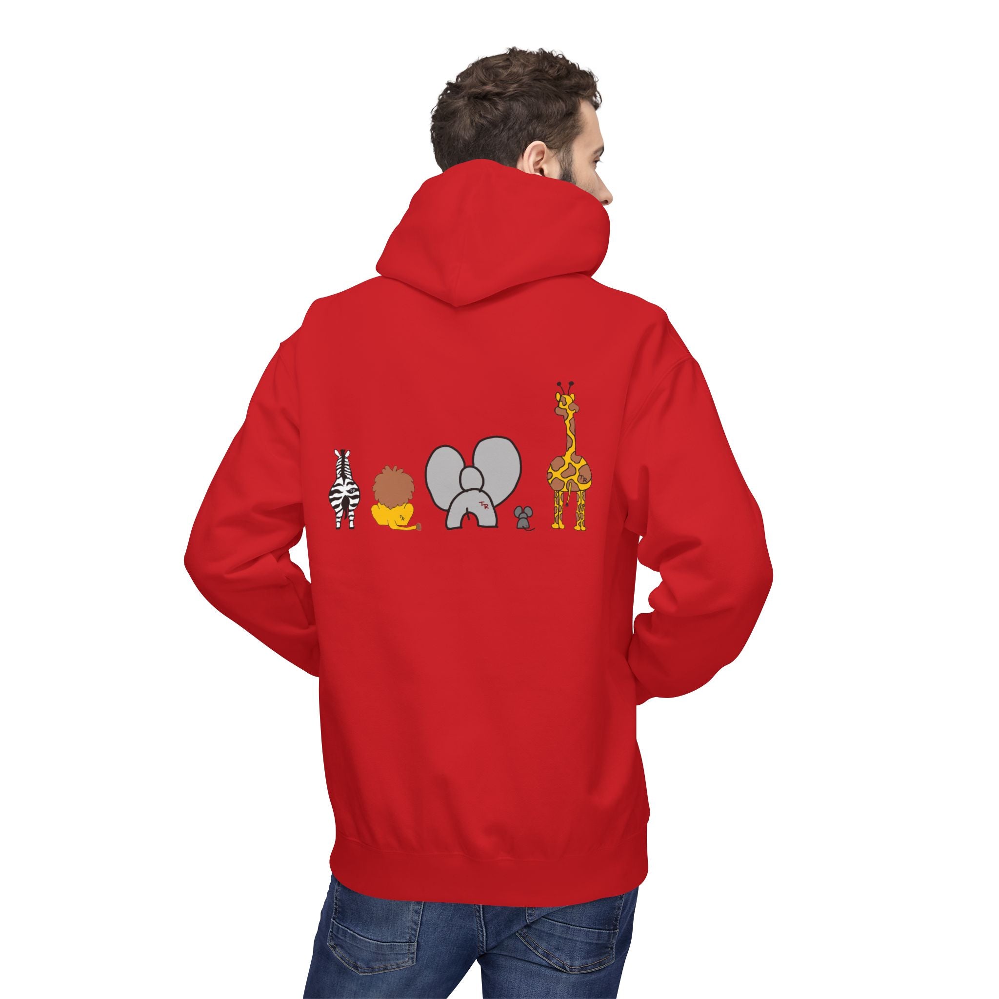 Safari Friends Hoodie — Cute Lion, Zebra, Elephant & Giraffe Graphic Pullover