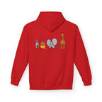 Safari Friends Hoodie — Cute Lion, Zebra, Elephant & Giraffe Graphic Pullover