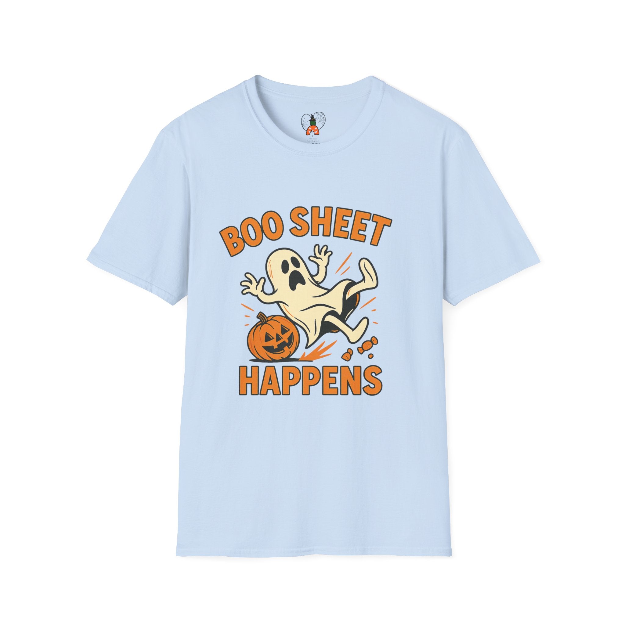 Halloween Boo Sheet T-Shirt, Unisex Softstyle Tee, Funny Halloween Shirt, Fall Festive Apparel, Ghost Themed Gift