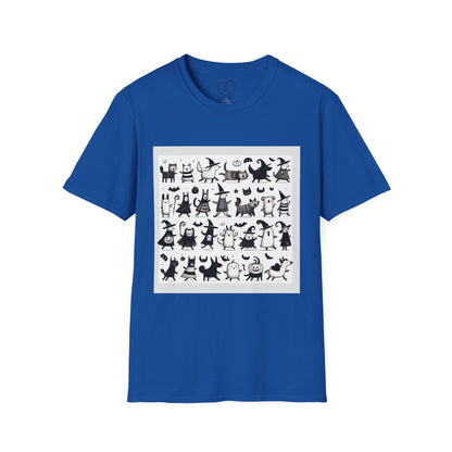 Cute Cartoon Characters Unisex T-Shirt, Graphic Tee, Fun Gift for Kids, Comfortable Apparel, Halloween, Birthday Shirt