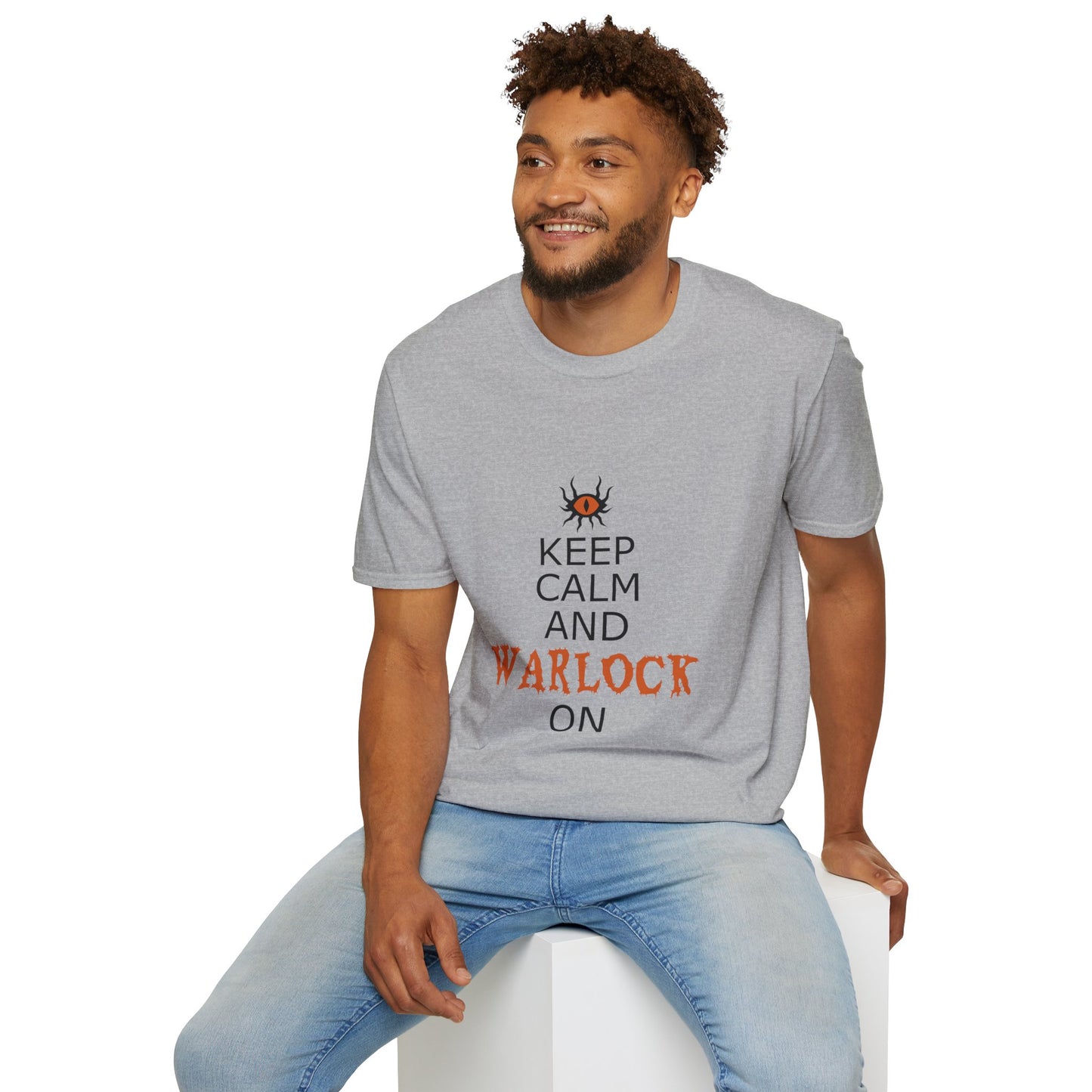 Keep Calm and Warlock On T-Shirt, Halloween Shirt, Gift for Witches, Unisex Tee, Spooky Style, Casual Everyday Wear