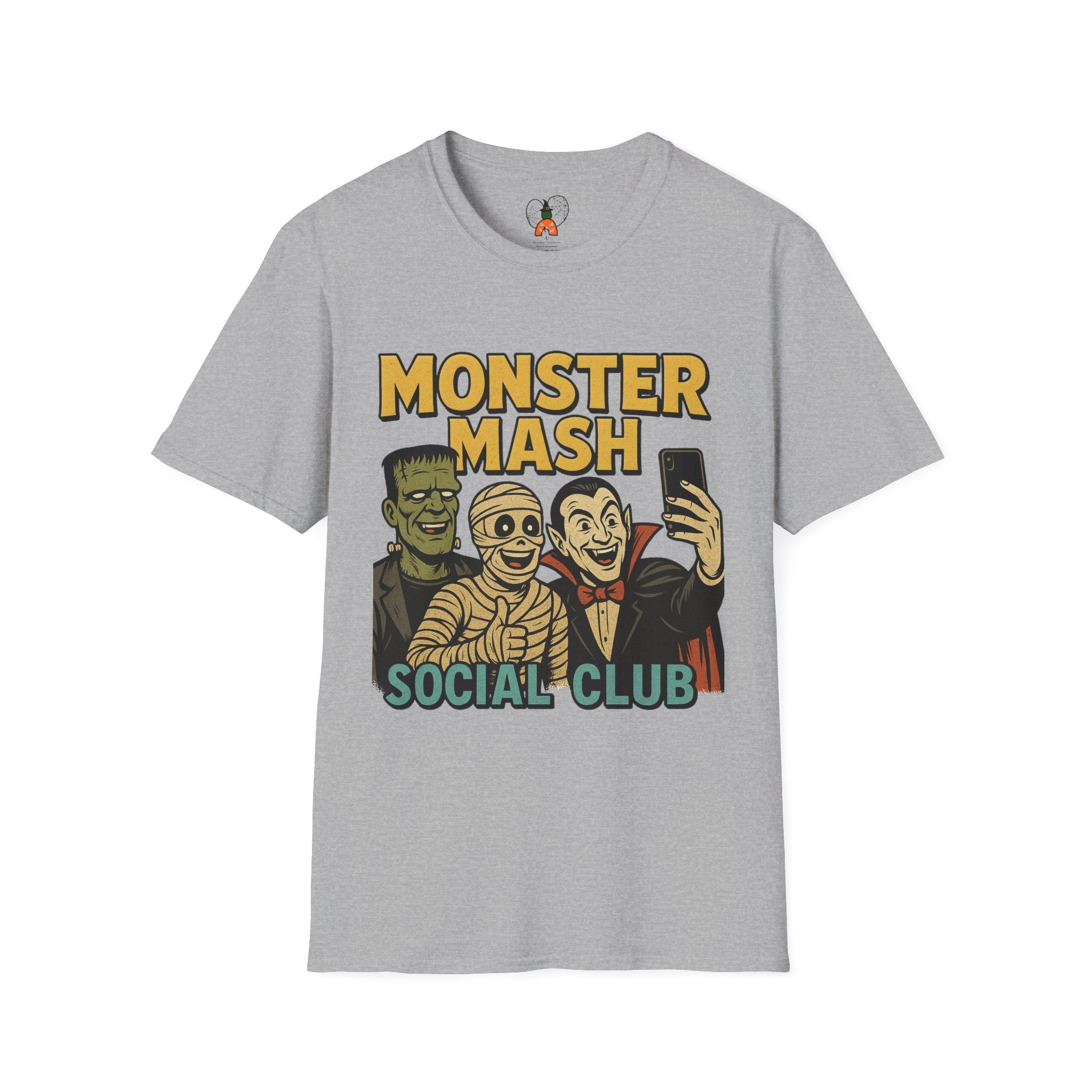 Halloween Monster Mash Social Club T-Shirt, Unisex Softstyle Tee, Spooky Party Shirt, Halloween Costume Tee, Fun Graphic Tee