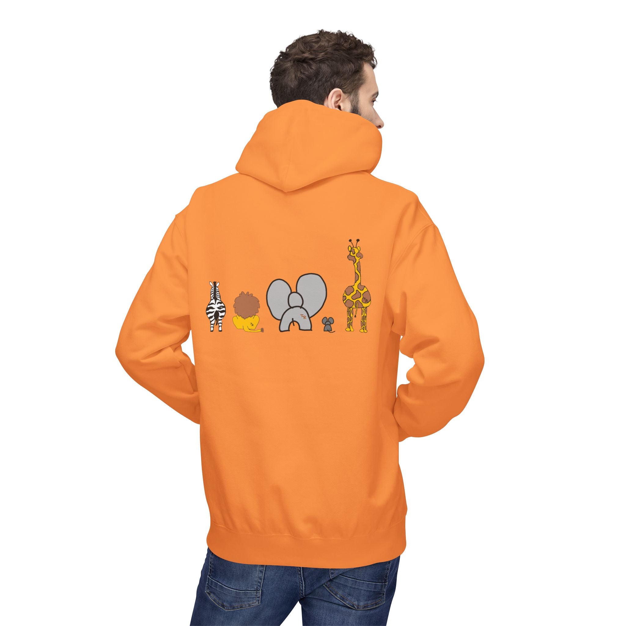 Safari Friends Hoodie — Cute Lion, Zebra, Elephant & Giraffe Graphic Pullover