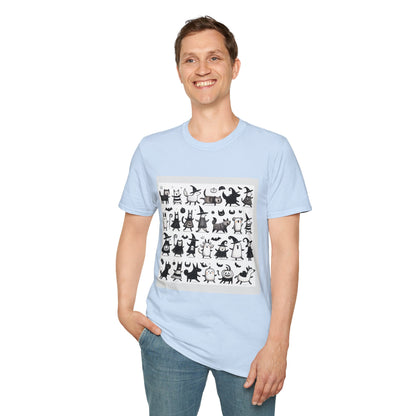 Cute Cartoon Characters Unisex T-Shirt, Graphic Tee, Fun Gift for Kids, Comfortable Apparel, Halloween, Birthday Shirt