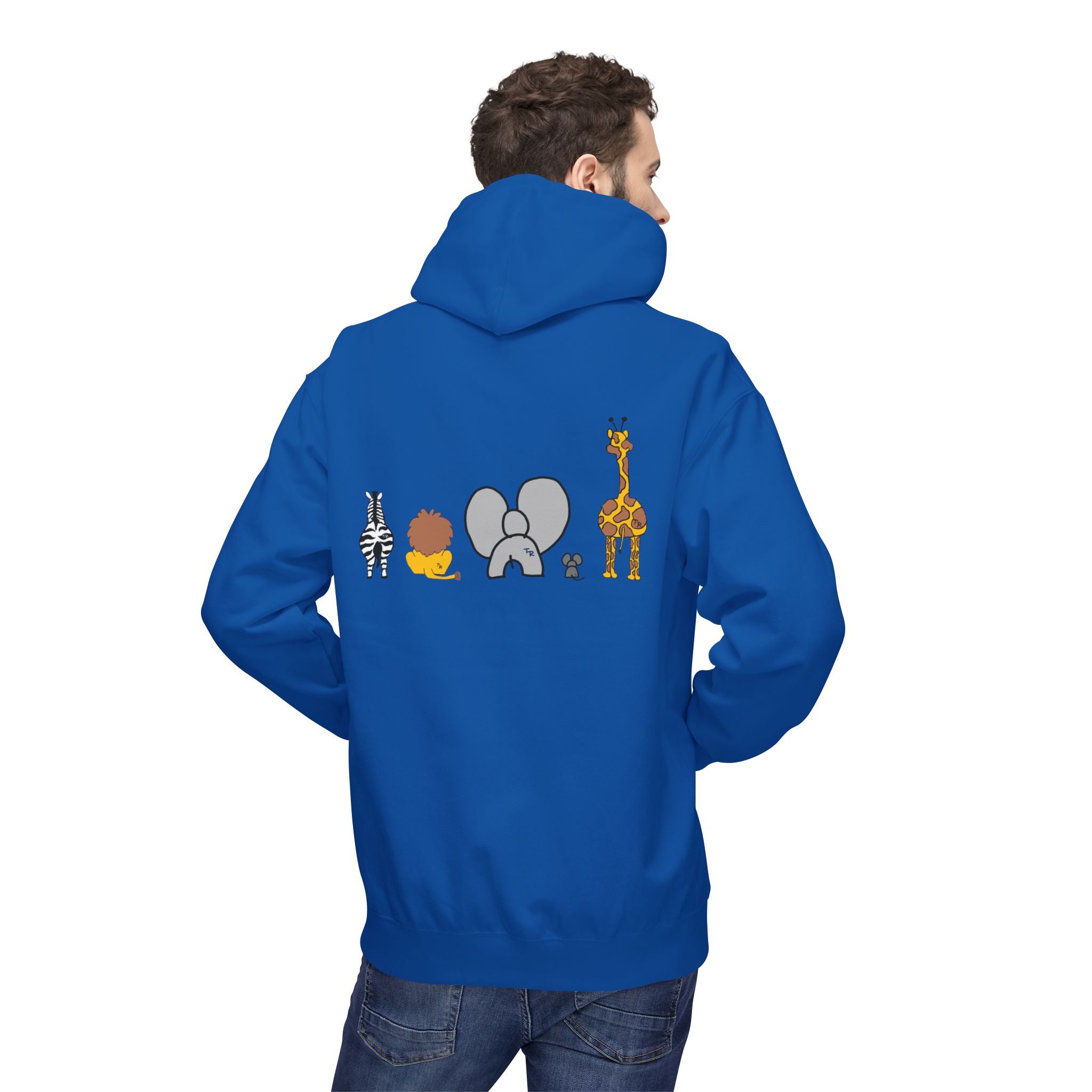 Safari Friends Hoodie — Cute Lion, Zebra, Elephant & Giraffe Graphic Pullover