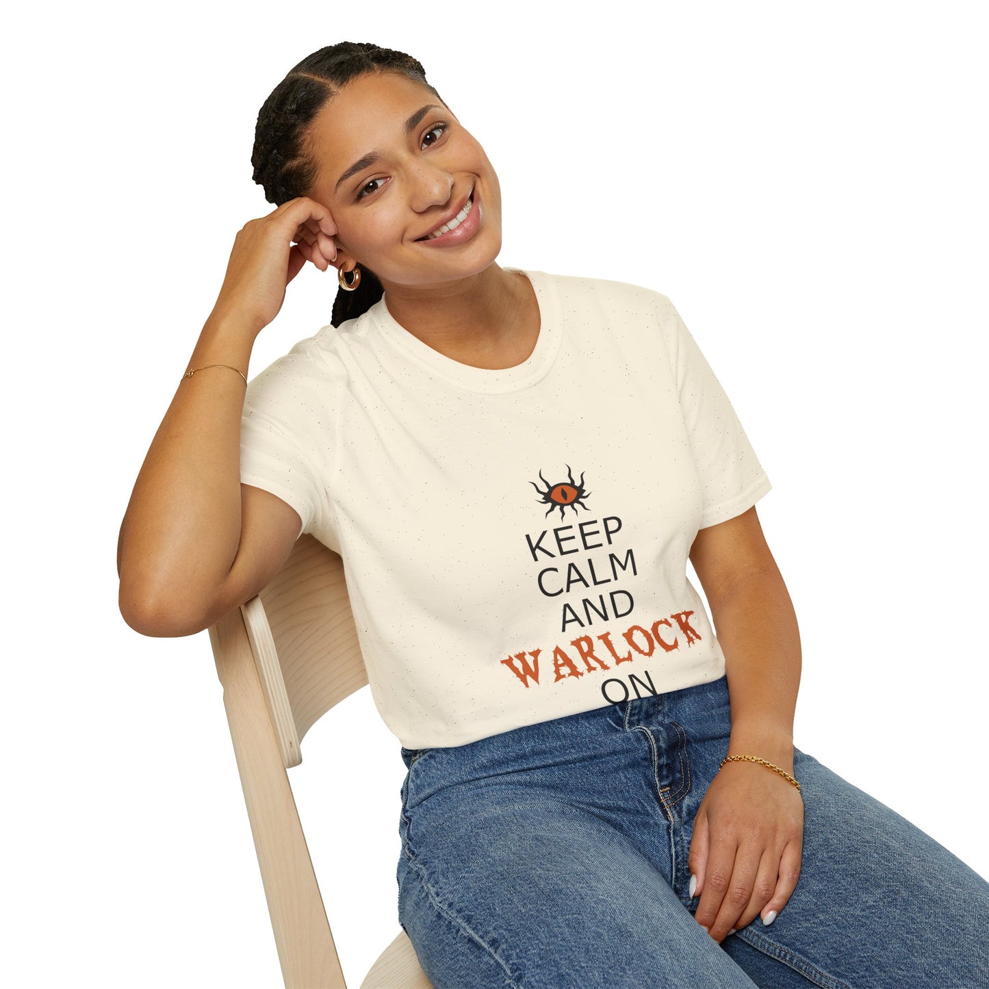 Keep Calm and Warlock On T-Shirt, Halloween Shirt, Gift for Witches, Unisex Tee, Spooky Style, Casual Everyday Wear