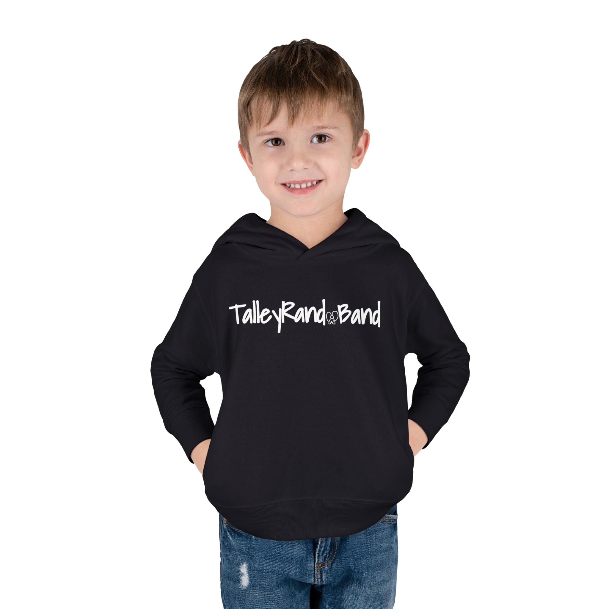Kids Fleece Hoodie - TalleyRand Band Print Front - Stick Together Fam Back