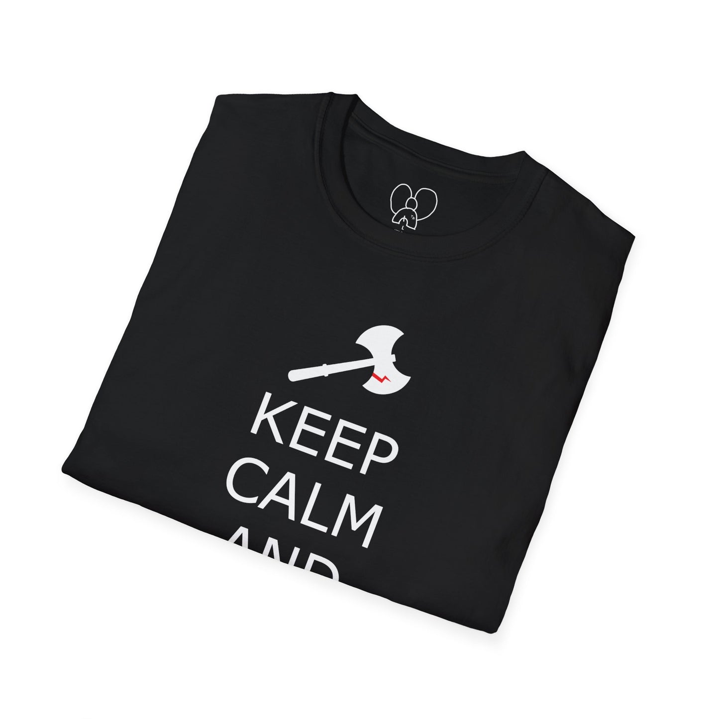 Keep Calm and Barbarian On Unisex Softstyle T-Shirt, Funny Graphic Tee, Gift for Comic Fans, Casual Wear, Great for Parties, Birthday Gift