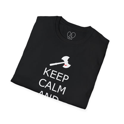 Keep Calm and Barbarian On Unisex Softstyle T-Shirt, Funny Graphic Tee, Gift for Comic Fans, Casual Wear, Great for Parties, Birthday Gift