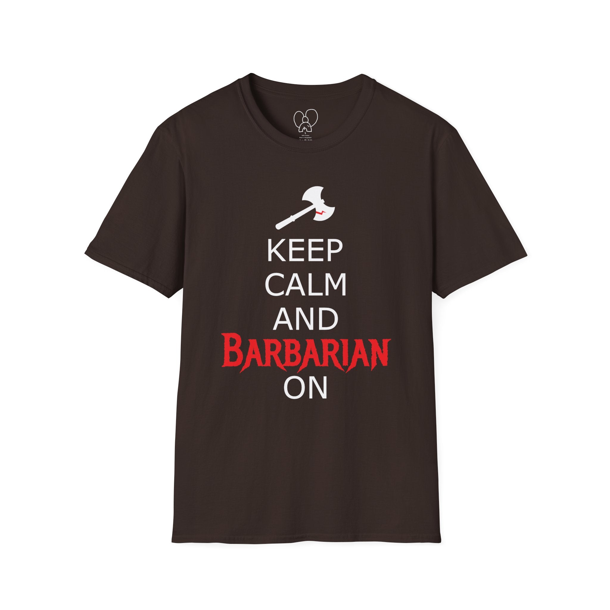 Keep Calm and Barbarian On Unisex Softstyle T-Shirt